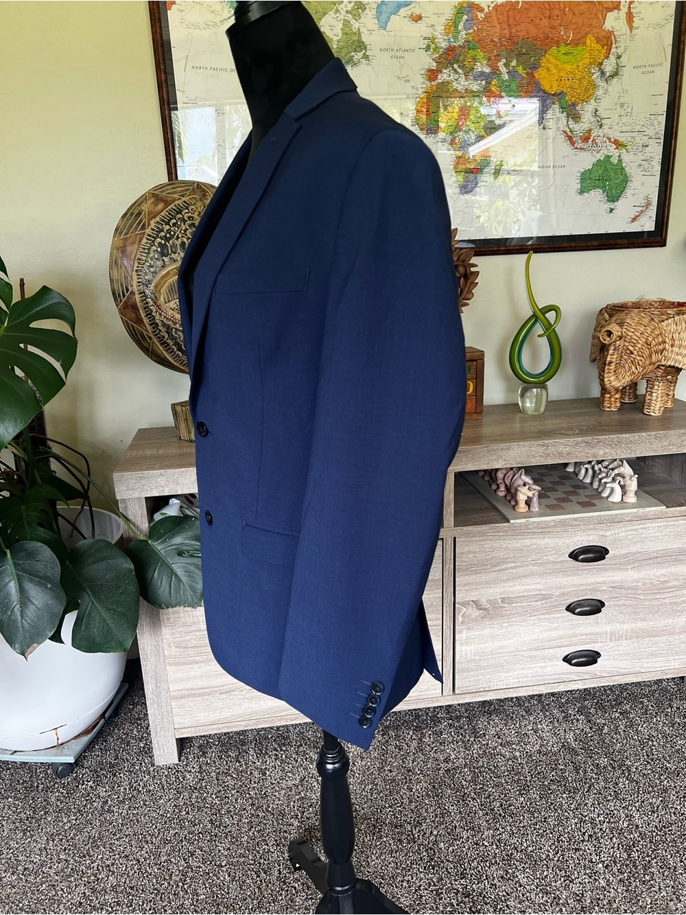 Bar III Men's Deep Navy Two-Button Blazer - Picture 3 of 14
